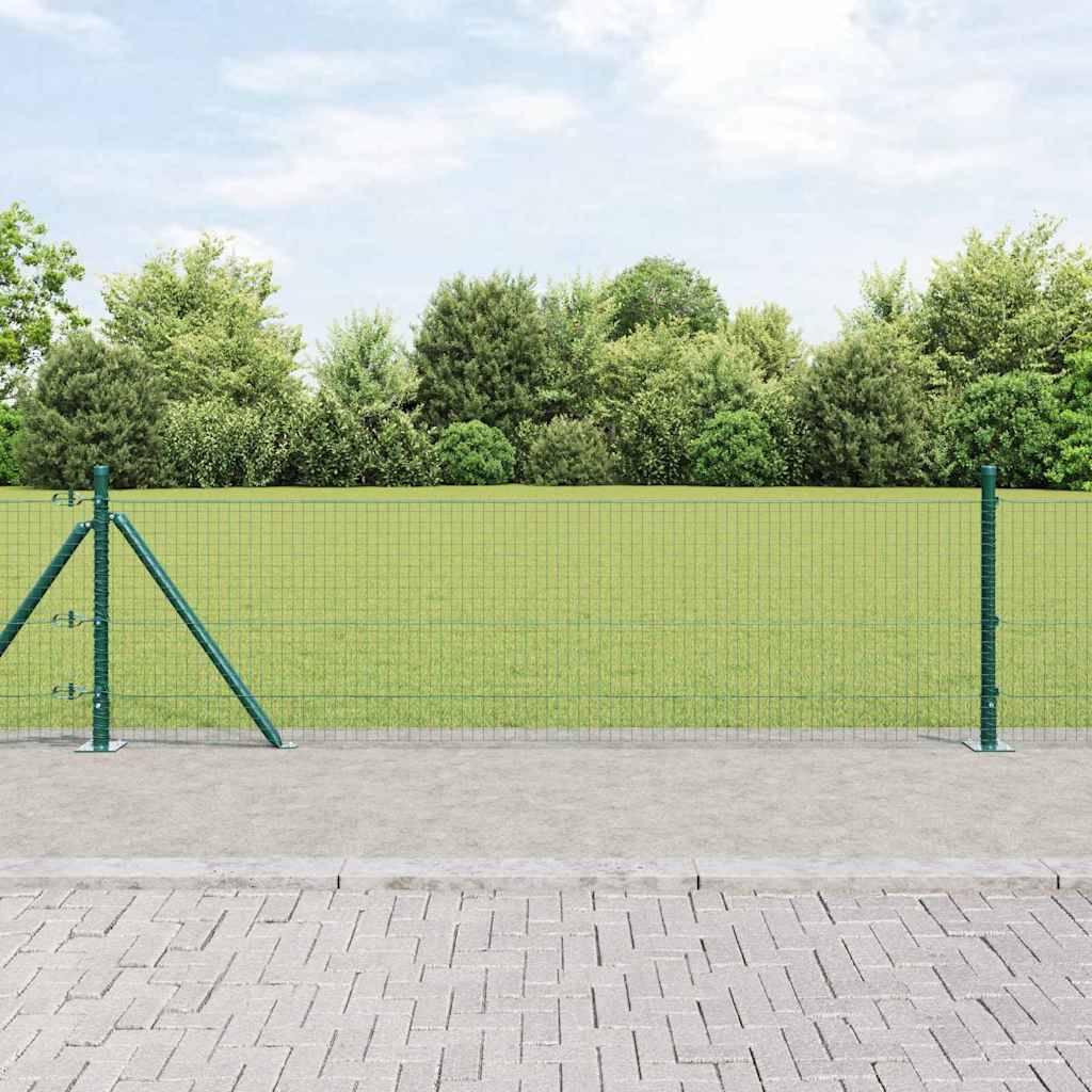 vidaXL Zaunpfosten Grün 100 x 0,5 m (25 x 25 mm Maschen) Stahl und PVC