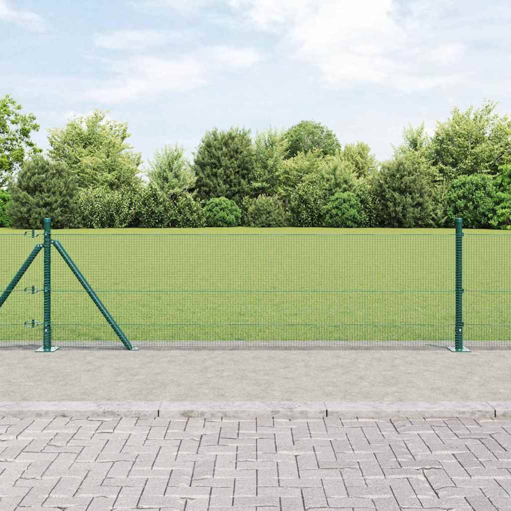 vidaXL Zaunpfosten Grün 100 x 0,6 m (12 x 12 mm Netz) Stahl und PVC