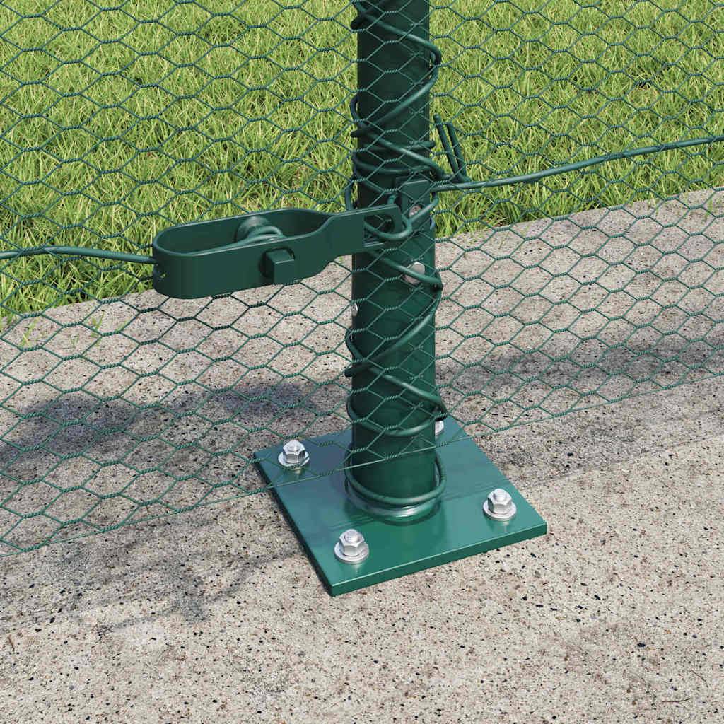 vidaXL Zaunpfosten Grün 100 x 0,6 m (13 mm Maschenweite) Stahl und PVC