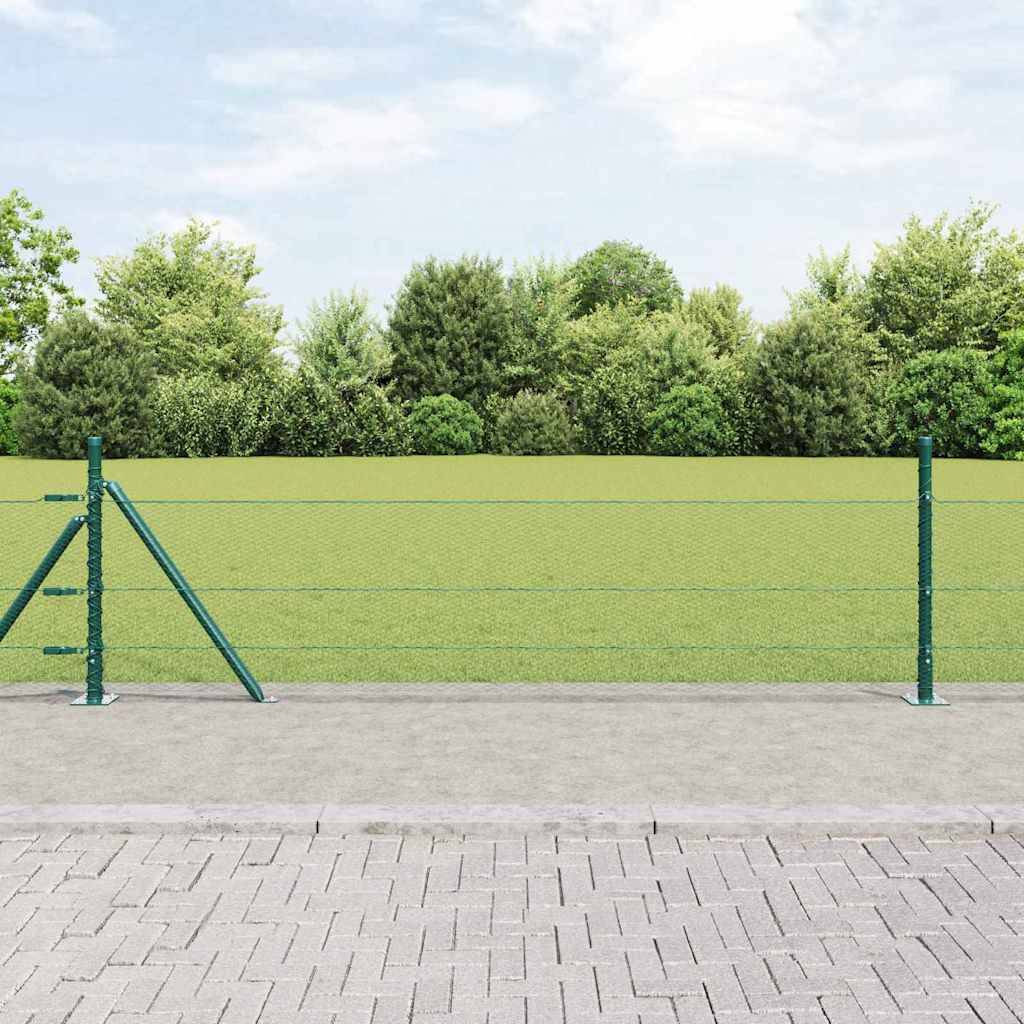 vidaXL Zaunpfosten Grün 50 x 0,5 m (13 mm Masche) Stahl und PVC