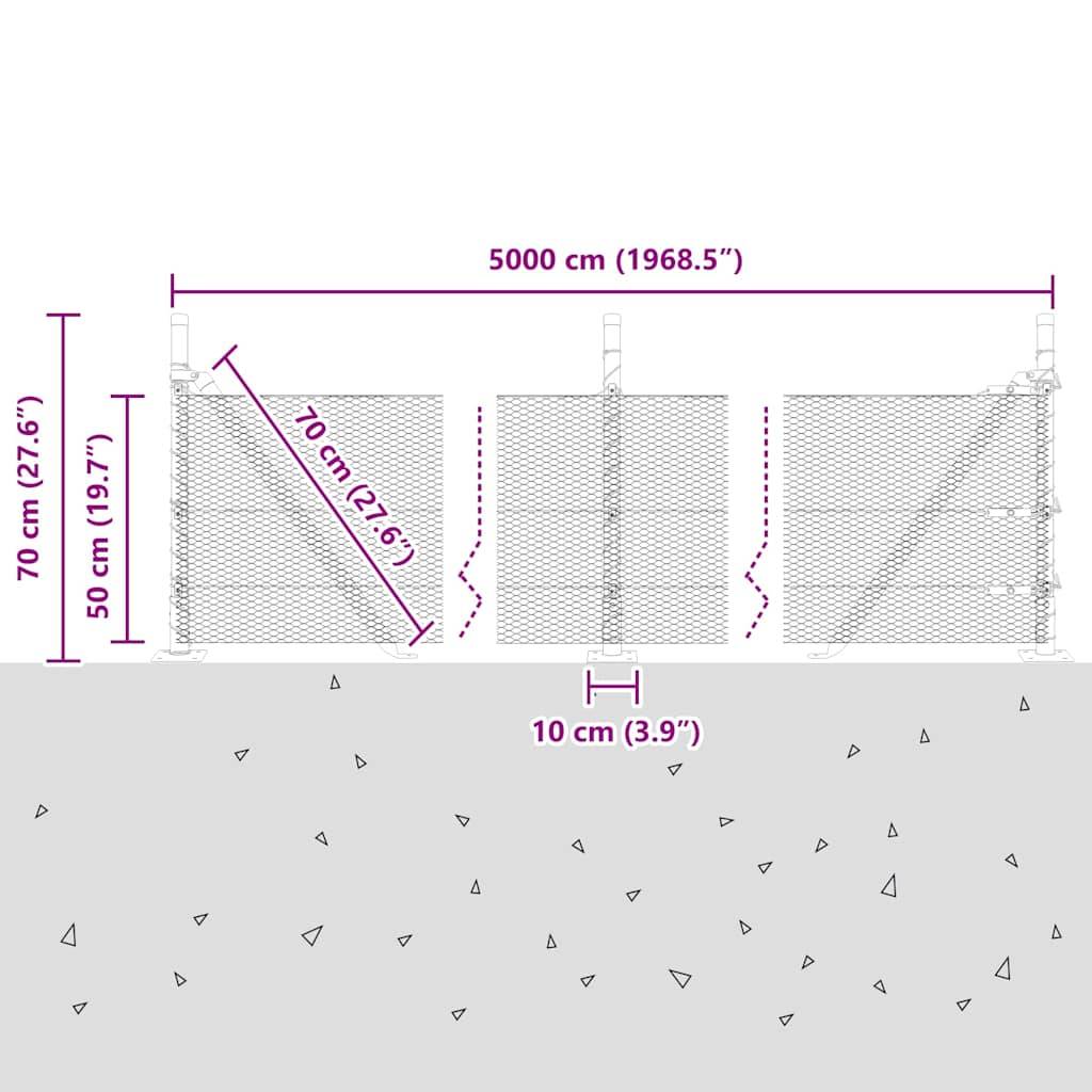 vidaXL Zaunpfosten Grün 50 x 0,5 m (13 mm Masche) Stahl und PVC