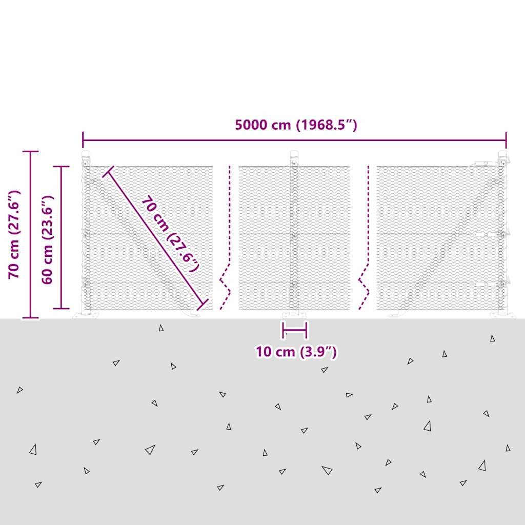 vidaXL Zaunpfosten Grün 50 x 0,6 m (13 mm Maschenweite) Stahl und PVC
