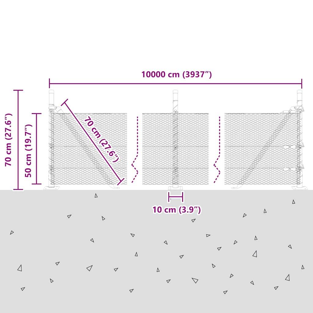vidaXL Zaunpfosten Grün 100 x 0,5 m (13 mm Netz) Stahl und PVC