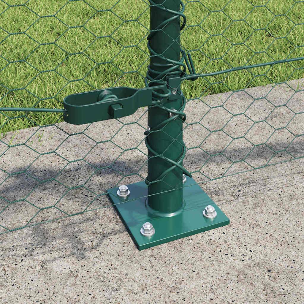 vidaXL Zaunpfosten Grün 100 x 0,5 m (25 mm Netz) Stahl und PVC