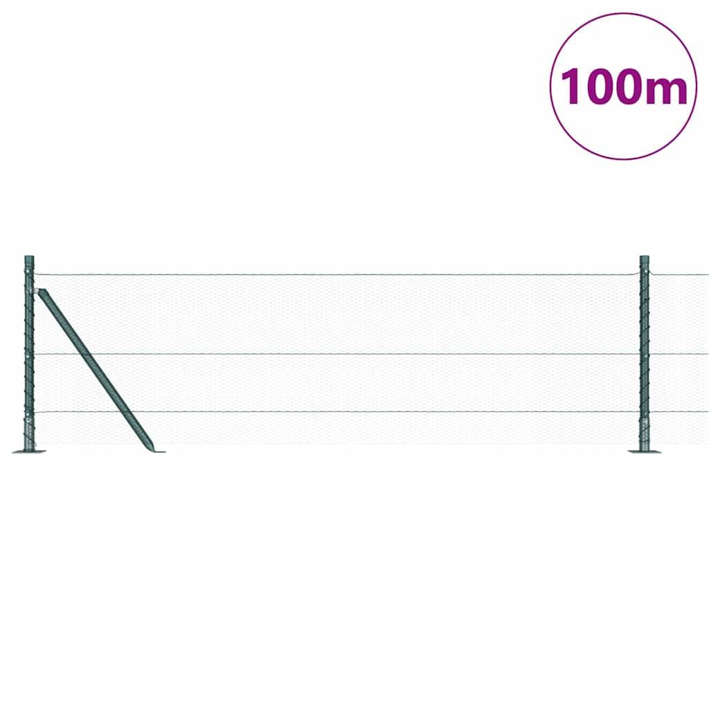 vidaXL Zaunpfosten Grün 100 x 0,6 m (13 mm Maschenweite) Stahl und PVC