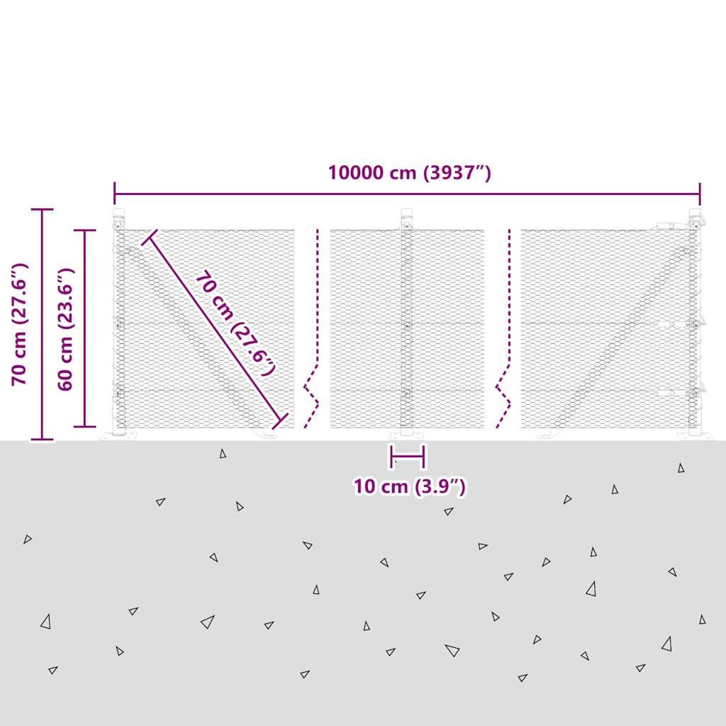 vidaXL Zaunpfosten Grün 100 x 0,6 m (13 mm Maschenweite) Stahl und PVC