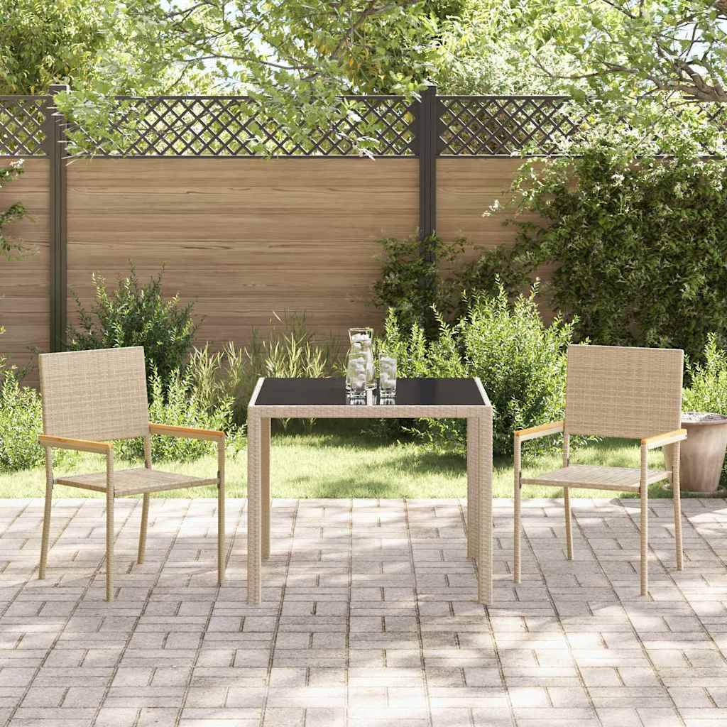 vidaXL Garten Essgruppe 3 pcs Beige Poly-Rattan