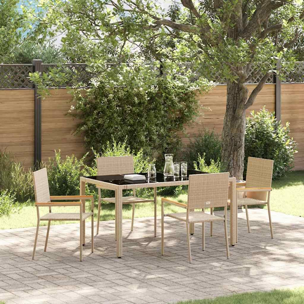 vidaXL Garten Essgruppe 5 pcs Beige Poly-Rattan