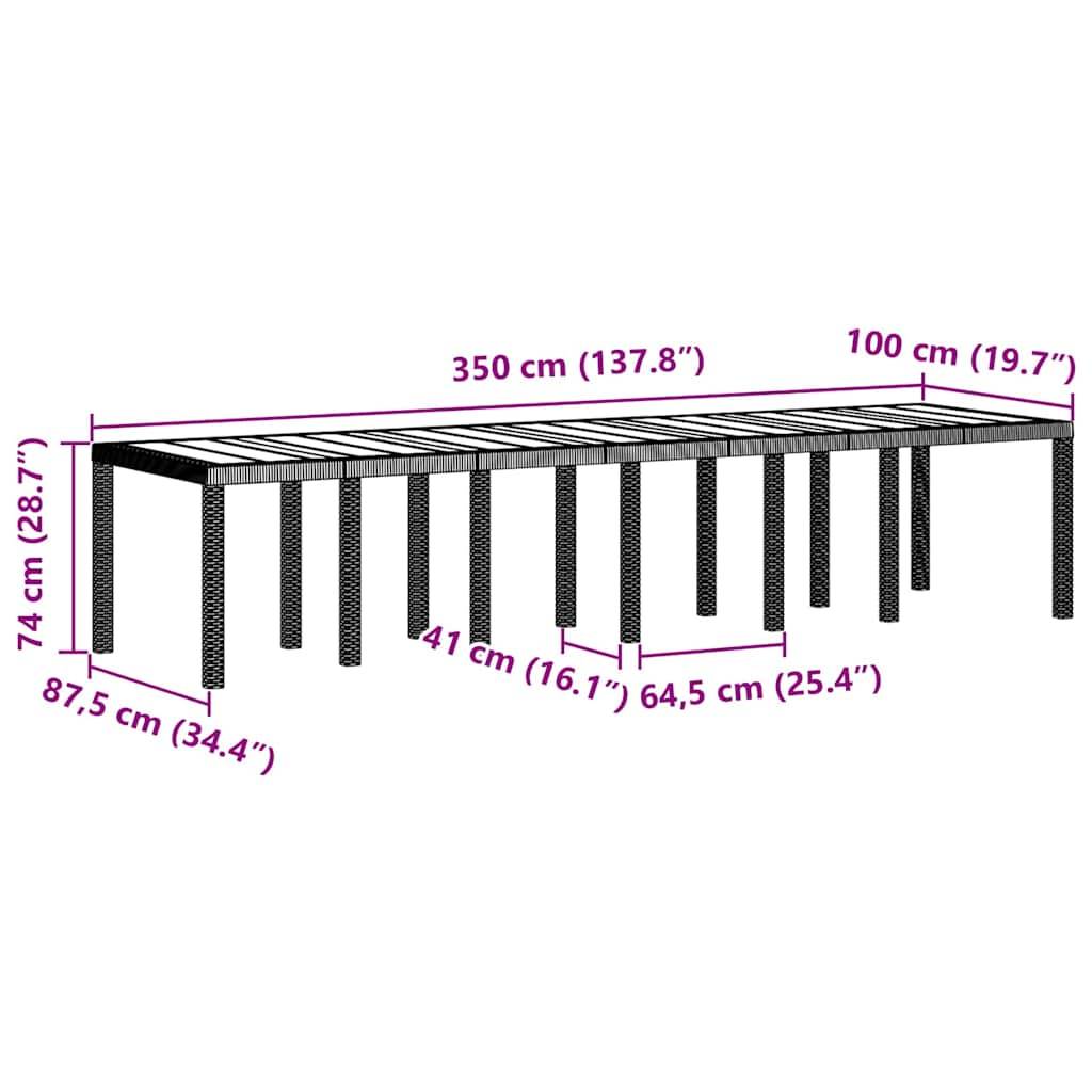 vidaXL Garten Essgruppe 15 pcs Hellgrau Polt Rattan