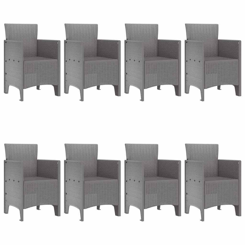 vidaXL Garten Essgruppe 9 pcs Hellgrau Polypropylen