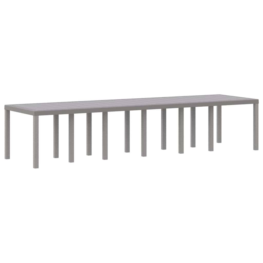 vidaXL Garten Essgruppe 15 pcs Hellgrau Polt Rattan