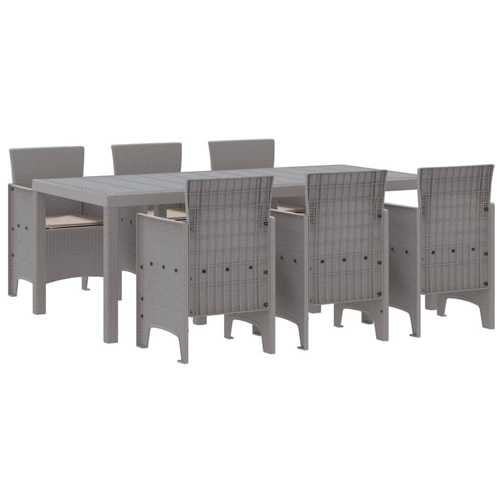 vidaXL Garten Essgruppe 7 pcs Hellgrau Polypropylen
