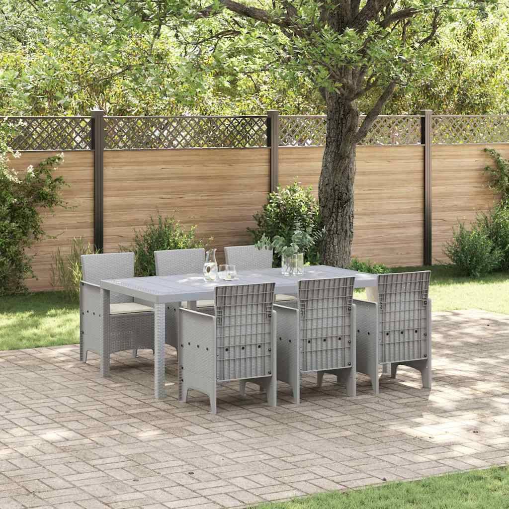 vidaXL Garten Essgruppe 7 pcs Hellgrau Polypropylen