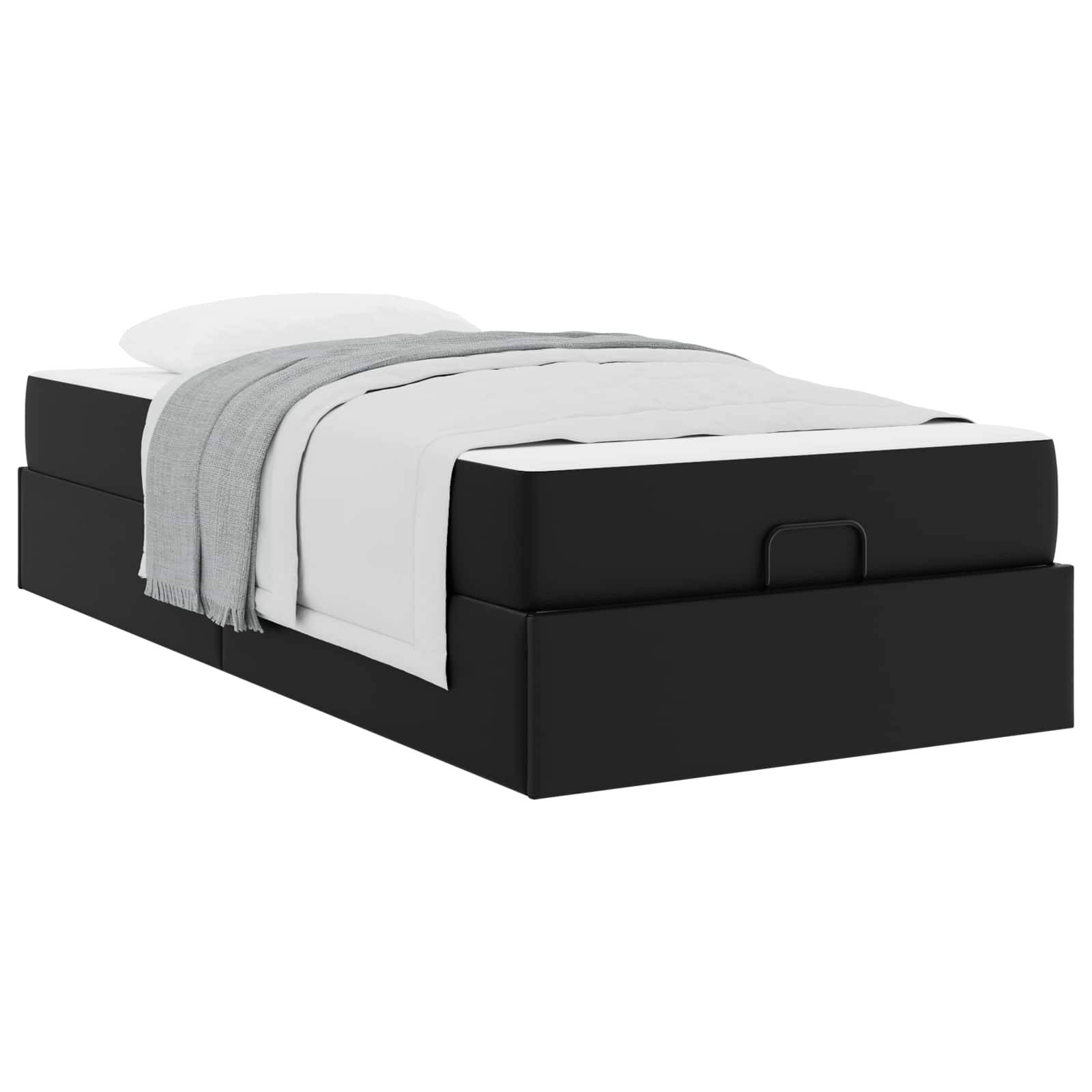 vidaXL Bettgestell mit Matratze Sonstiges 2 pcs Schwarz PVC