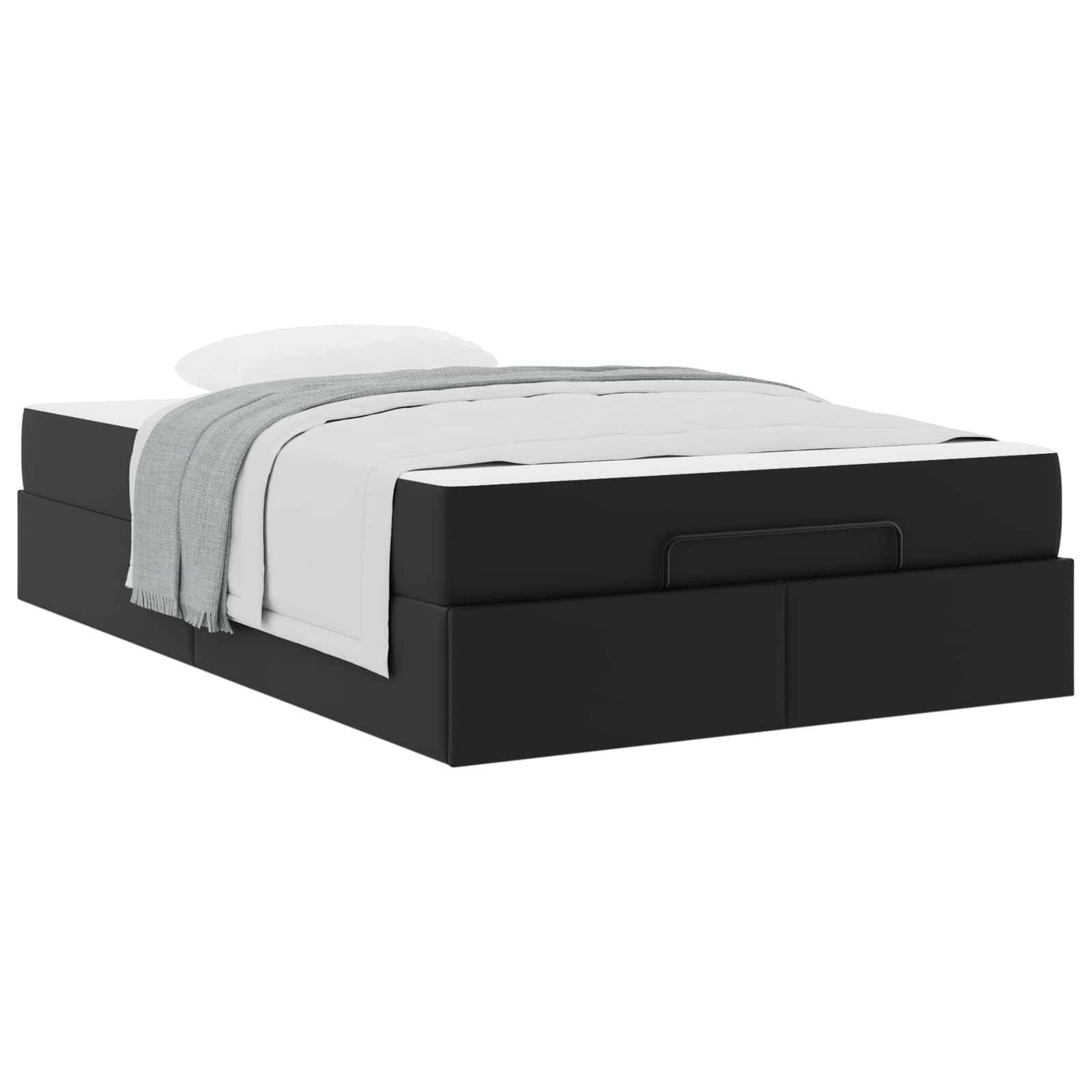vidaXL Bettgestell mit Matratze Sonstiges 2 pcs Schwarz PVC