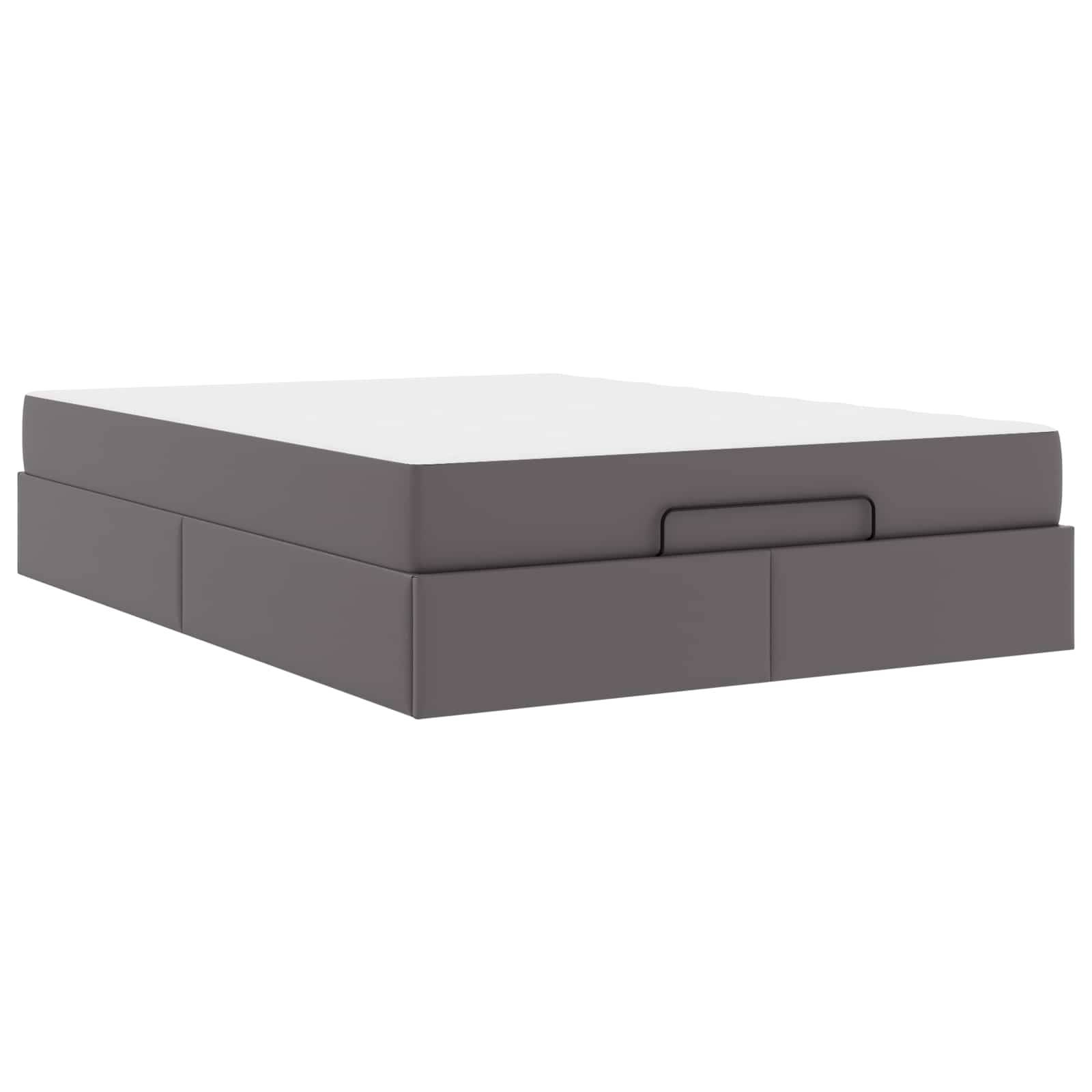 vidaXL Bettgestell mit Matratze Sonstiges 2 pcs Grau PVC