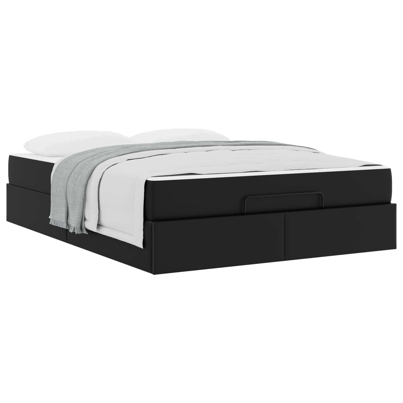 vidaXL Bettgestell mit Matratze Sonstiges 2 pcs Schwarz PVC