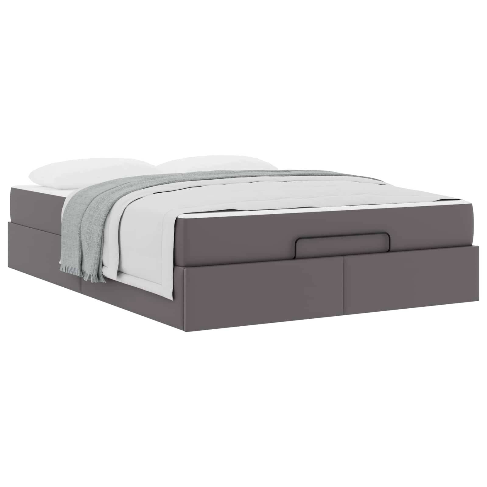 vidaXL Bettgestell mit Matratze Sonstiges 2 pcs Grau PVC