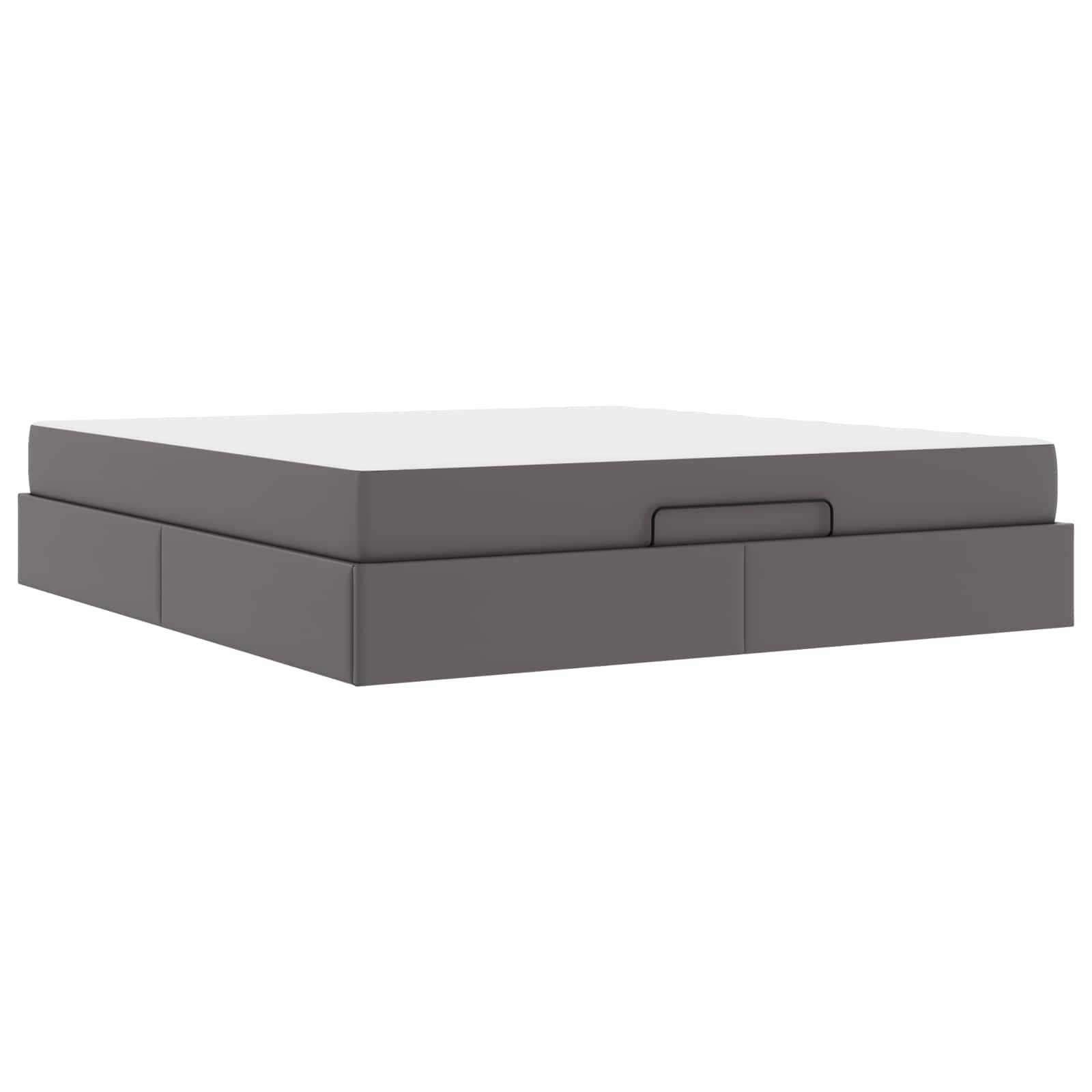 vidaXL Bettgestell mit Matratze Sonstiges 2 pcs Grau PVC