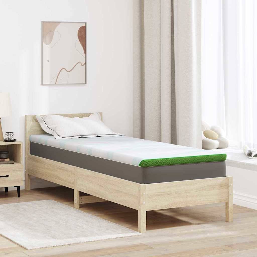 vidaXL Matratzenauflage Weiß und Grün 80 x 200 cm Jacquard Stoff