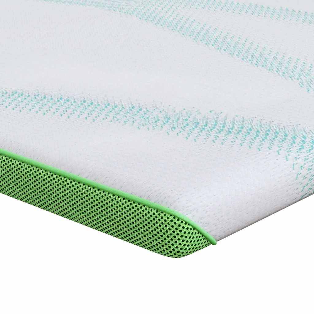 vidaXL Matratzenauflage Weiß und Grün 140 x 190 cm Jacquard Stoff