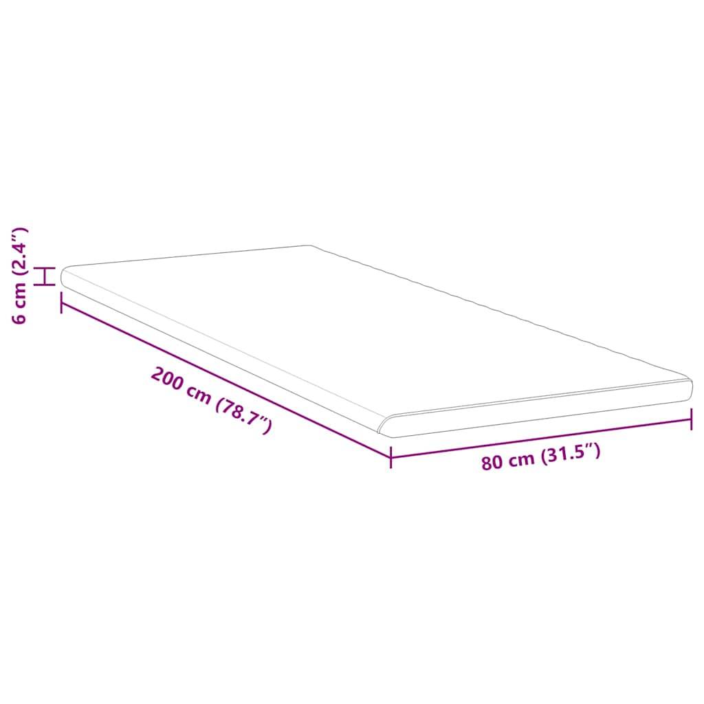 vidaXL Matratzenauflage Weiß und Grün 80 x 200 cm Jacquard Stoff