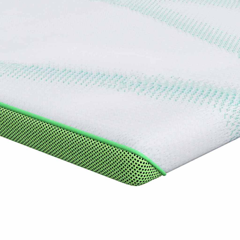 vidaXL Matratzenauflage Weiß und Grün 80 x 200 cm Jacquard Stoff