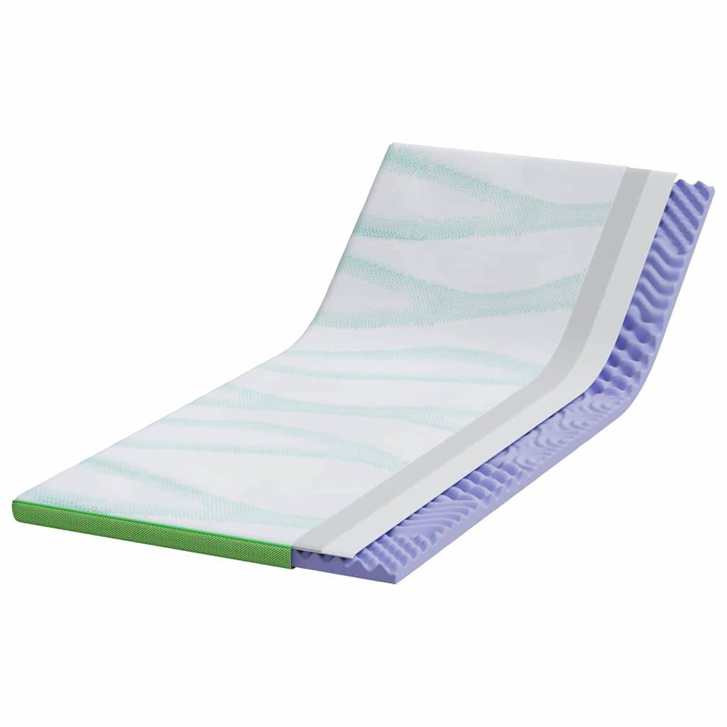 vidaXL Matratzenauflage Weiß und Grün 90 x 190 cm Jacquard Stoff