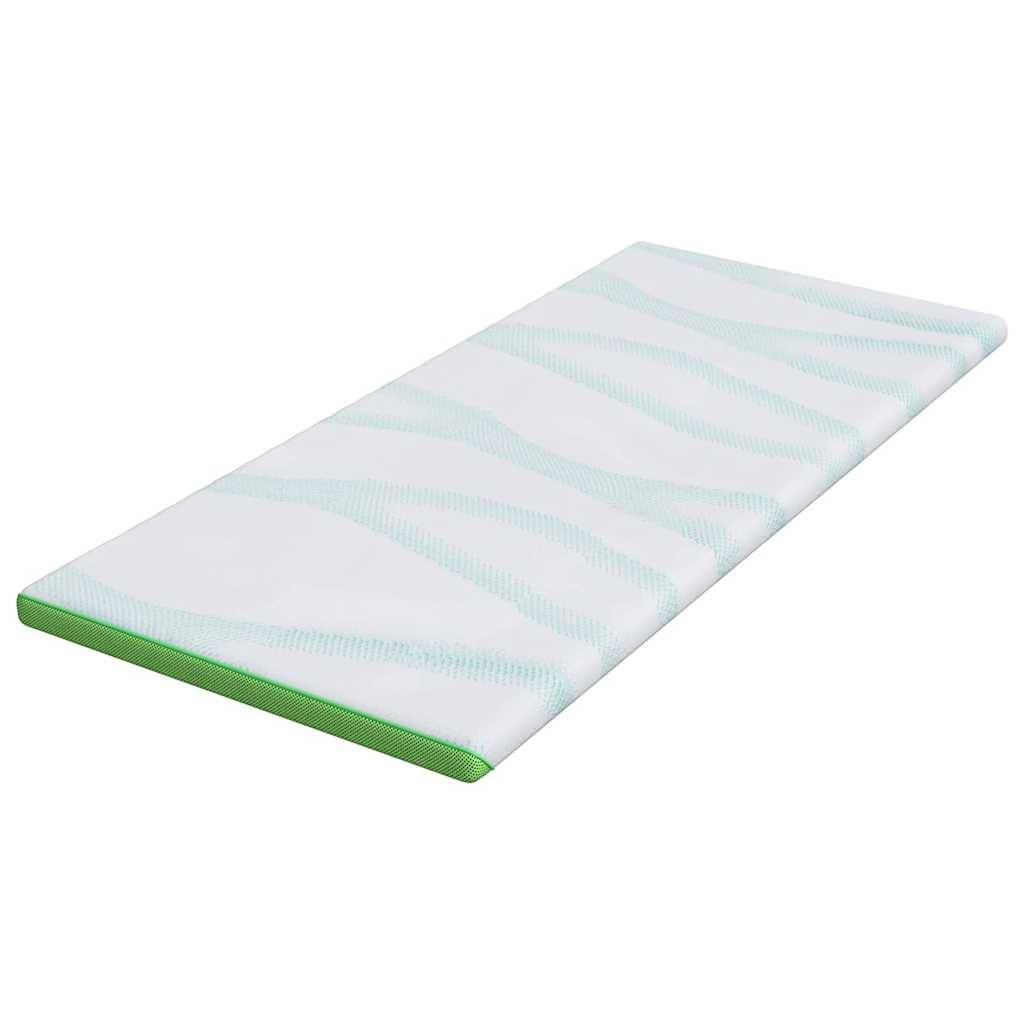 vidaXL Matratzenauflage Weiß und Grün 90 x 190 cm Jacquard Stoff