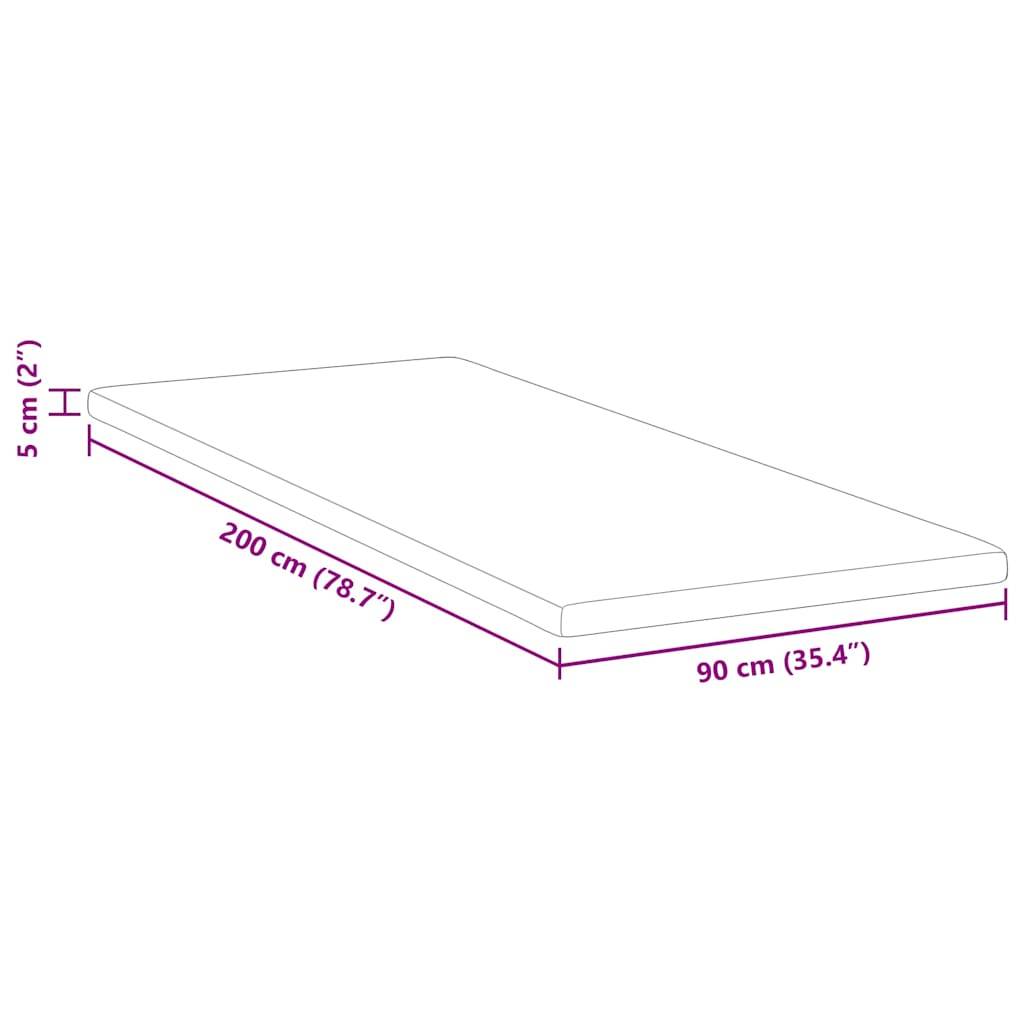 vidaXL Kokosnuss Topper Weiß 90 x 200 cm Jacquard-Stoff