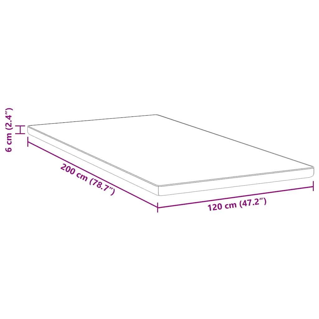 vidaXL Matratzenauflage Weiß 120 x 200 cm Jacquard-Stoff