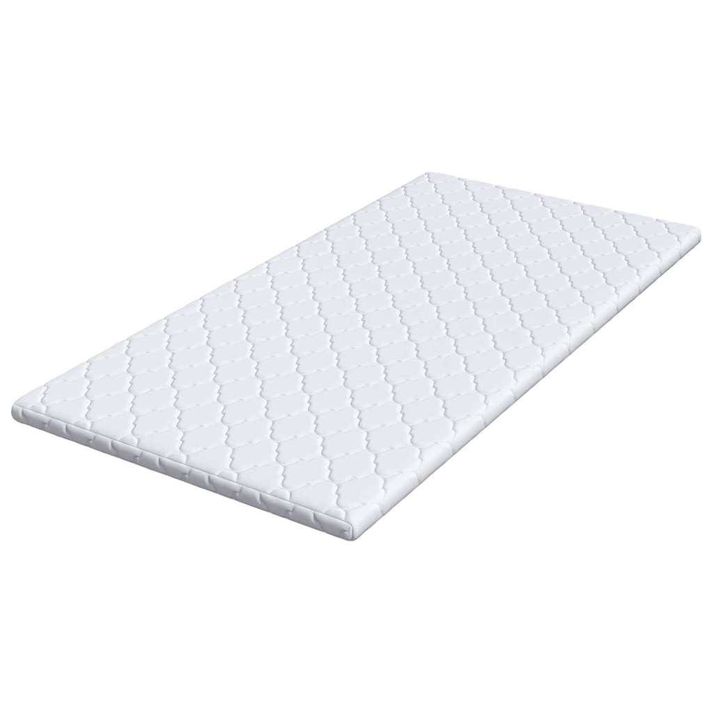 vidaXL Kokosnuss Topper Weiß 90 x 200 cm Jacquard-Stoff