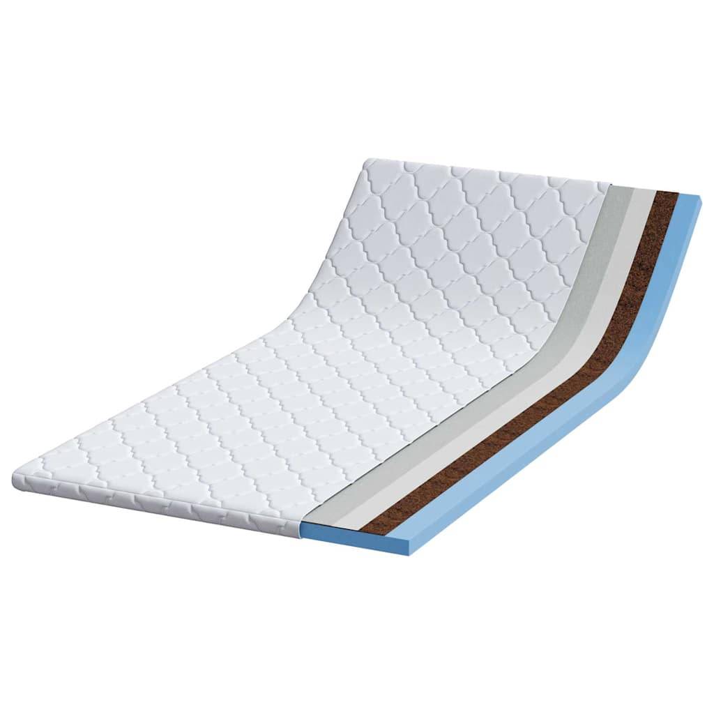 vidaXL Kokosnuss Topper Weiß 90 x 200 cm Jacquard-Stoff