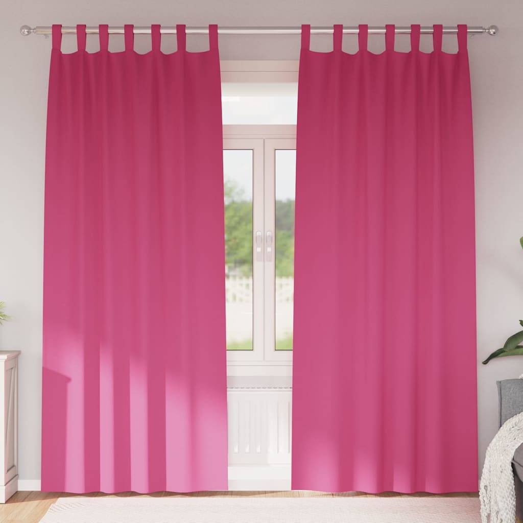vidaXL Verdunkelungs-Vorhänge mit Ringen 2 pcs Helles Pink