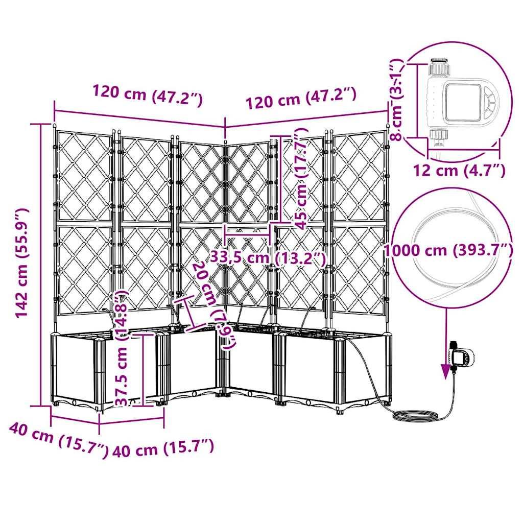vidaXL Garten-Pflanzgefäß 5 pcs Weiß Kunststoff
