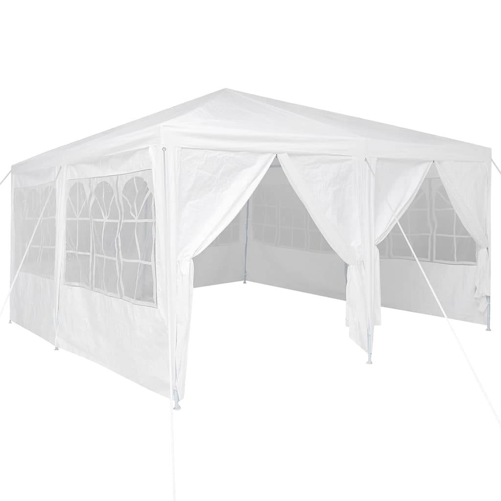vidaXL Party-Zelt Weiß 400 x 400 x 266 cm Polyethylen