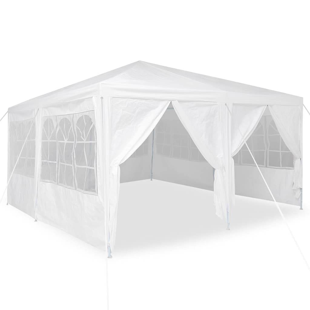 vidaXL Party-Zelt Weiß 400 x 400 x 266 cm Polyethylen