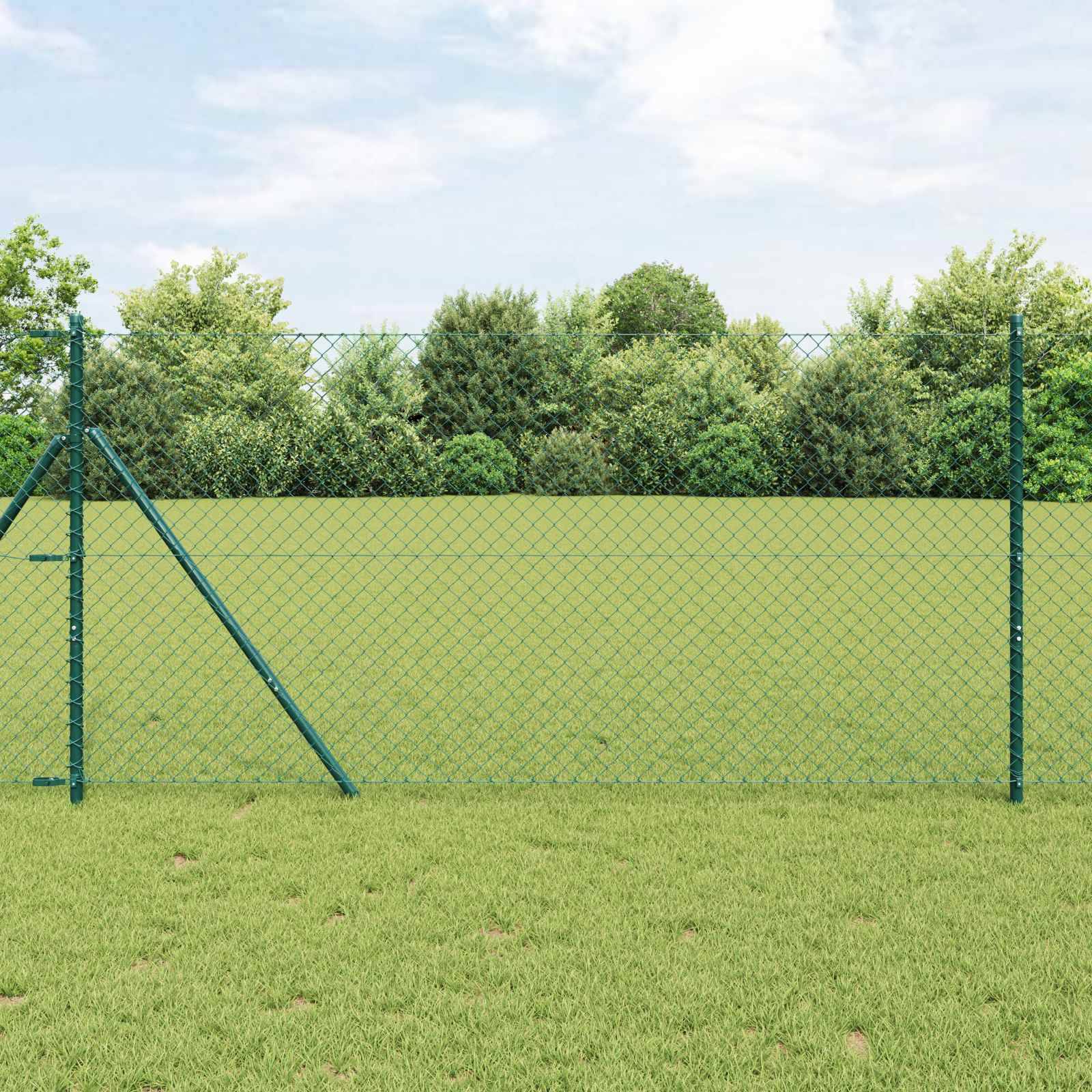 vidaXL Kettenzaun Grün 10 x 1,4 m Stahl