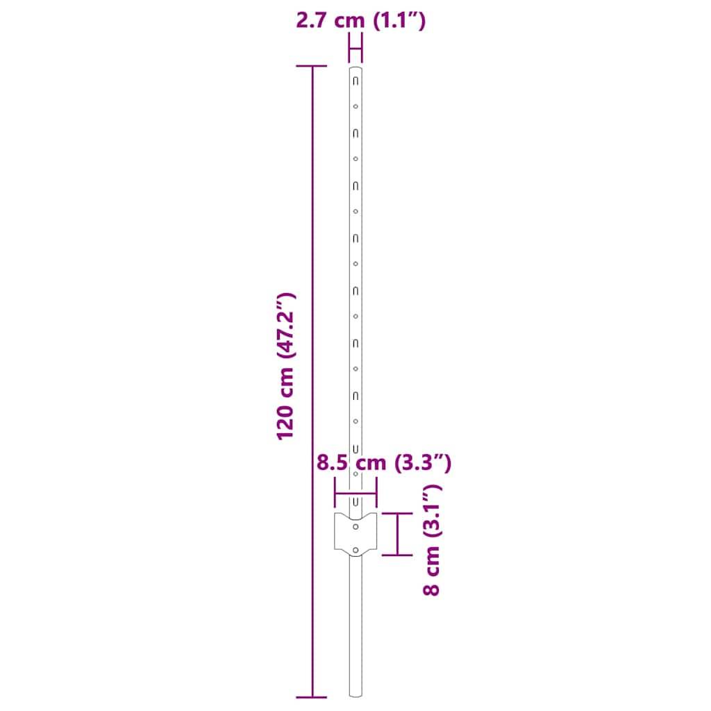 vidaXL Zaunpfosten 5 pcs Silber 80 cm Stahl