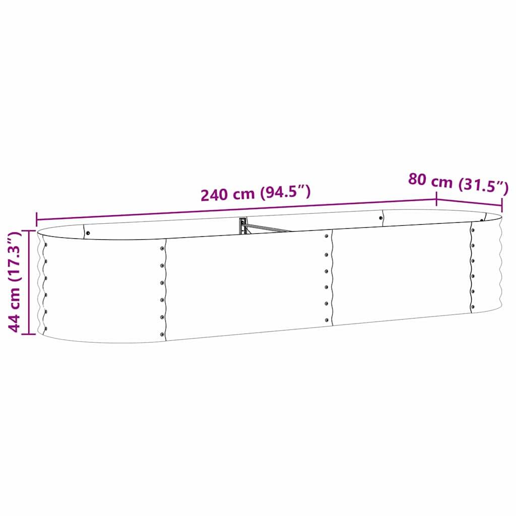 vidaXL Garten-Hochbeet Braun 240 x 80 x 44 cm Stahl
