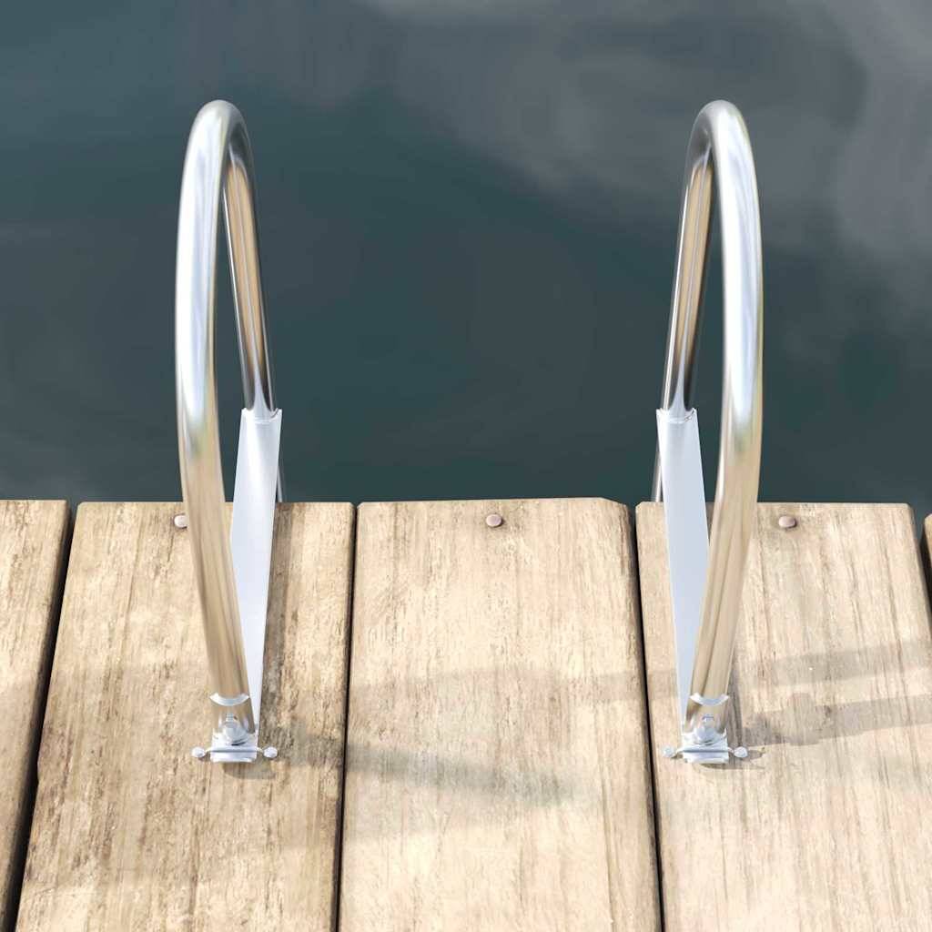 vidaXL 4-Stufen Dockleiter Silber 45 ×11,5 ×162 cm Aluminium