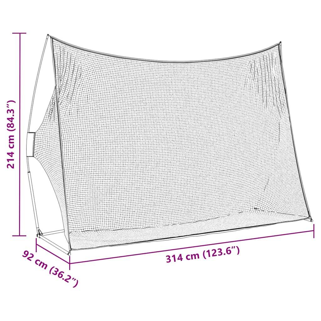 vidaXL Golf Trainingshilfe Schwarz 314 x 92 x 214 cm Polyester
