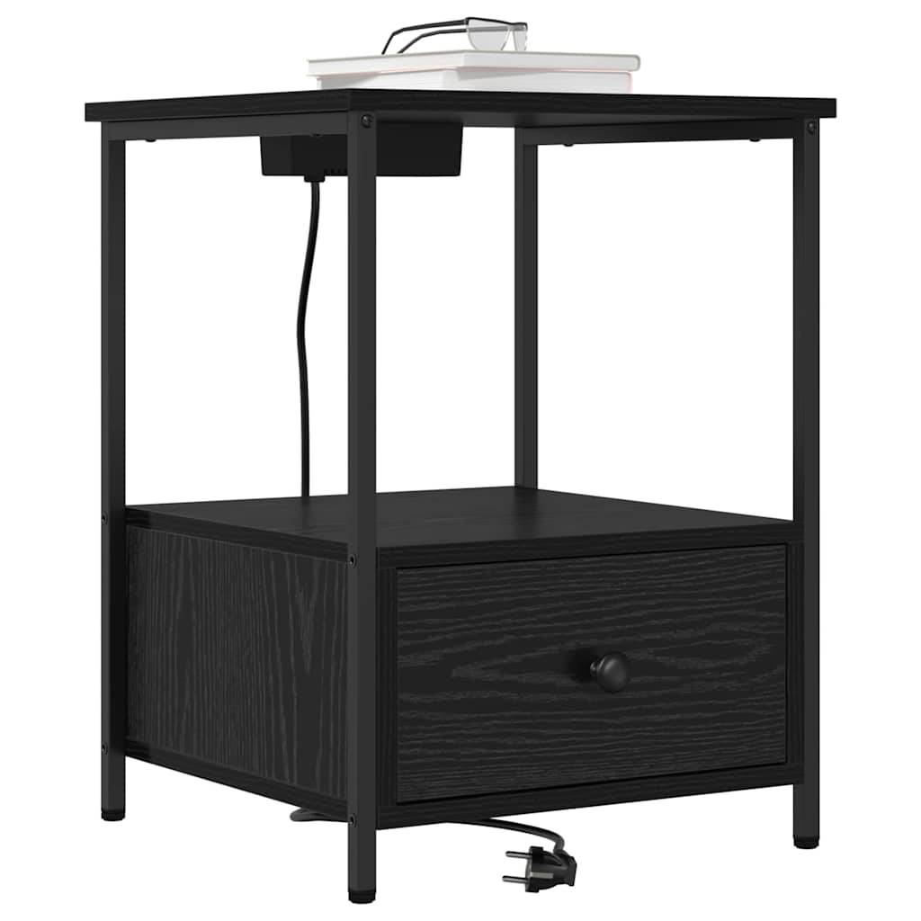 vidaXL Nachttisch Schwarz Eichen-Optik 42 x 41 x 56 cm Holzwerkstoff