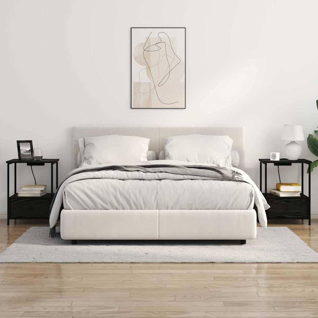 vidaXL Nachttisch Schwarz Eichen-Optik 42 x 41 x 56 cm Holzwerkstoff