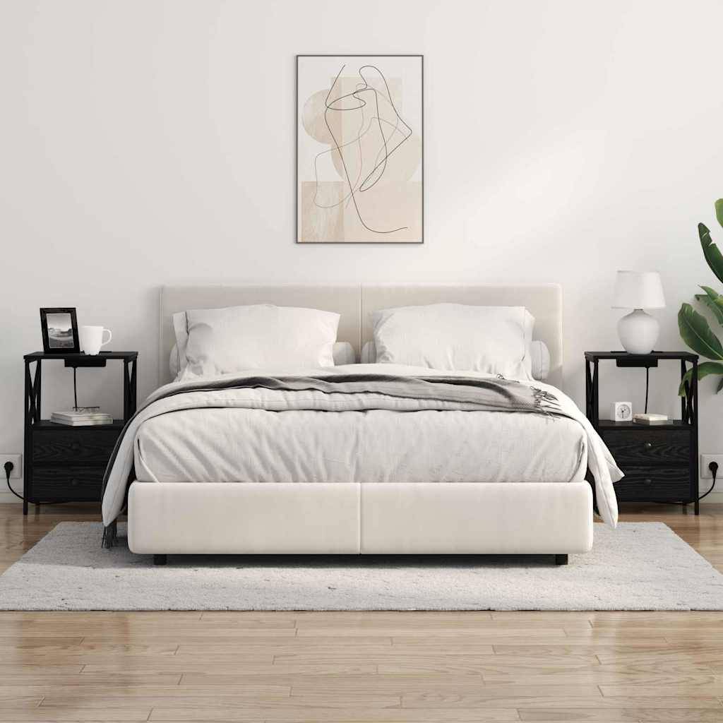 vidaXL Nachttisch Schwarz Eichen-Optik 40 x 31 x 60 cm Holzwerkstoff