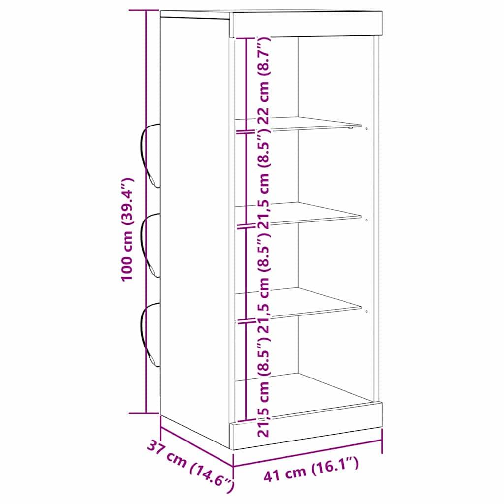 vidaXL LED-Sideboard Altholz 41 x 37 x 100 cm Holzwerkstoff