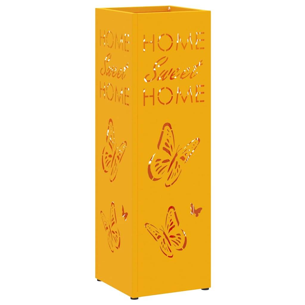 vidaXL Sonnenschirmhalter mit Speicher Senf 15,5 x 15,5 x 49 cm Metall