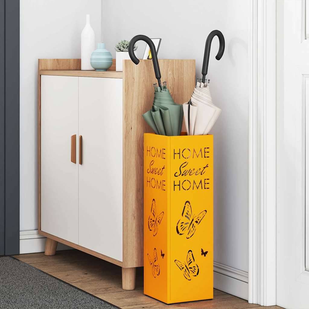 vidaXL Sonnenschirmhalter mit Speicher Senf 15,5 x 15,5 x 49 cm Metall