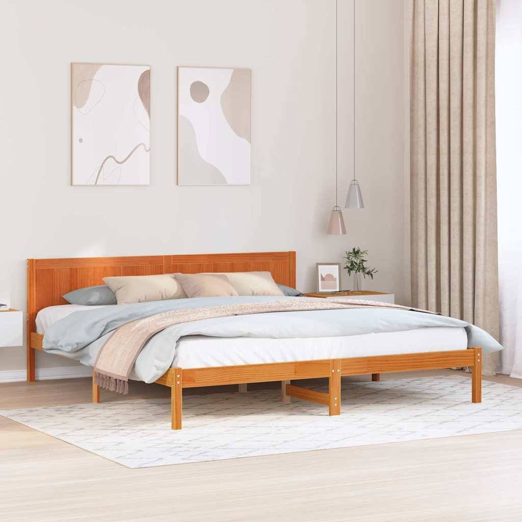 vidaXL Bettgestell Braun 200 x 200 cm Massivholz Kiefer