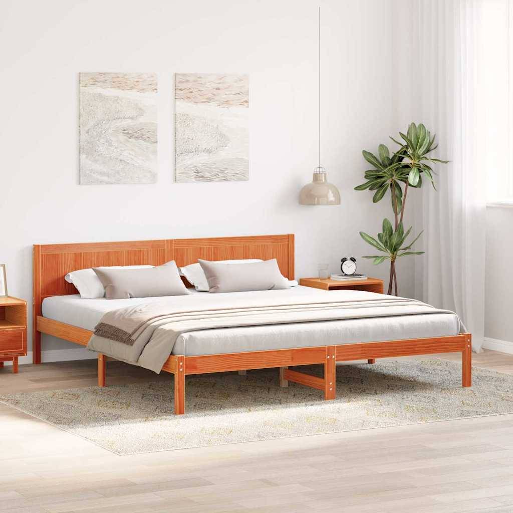 vidaXL Bettgestell Braun 200 x 200 cm Massivholz Kiefer